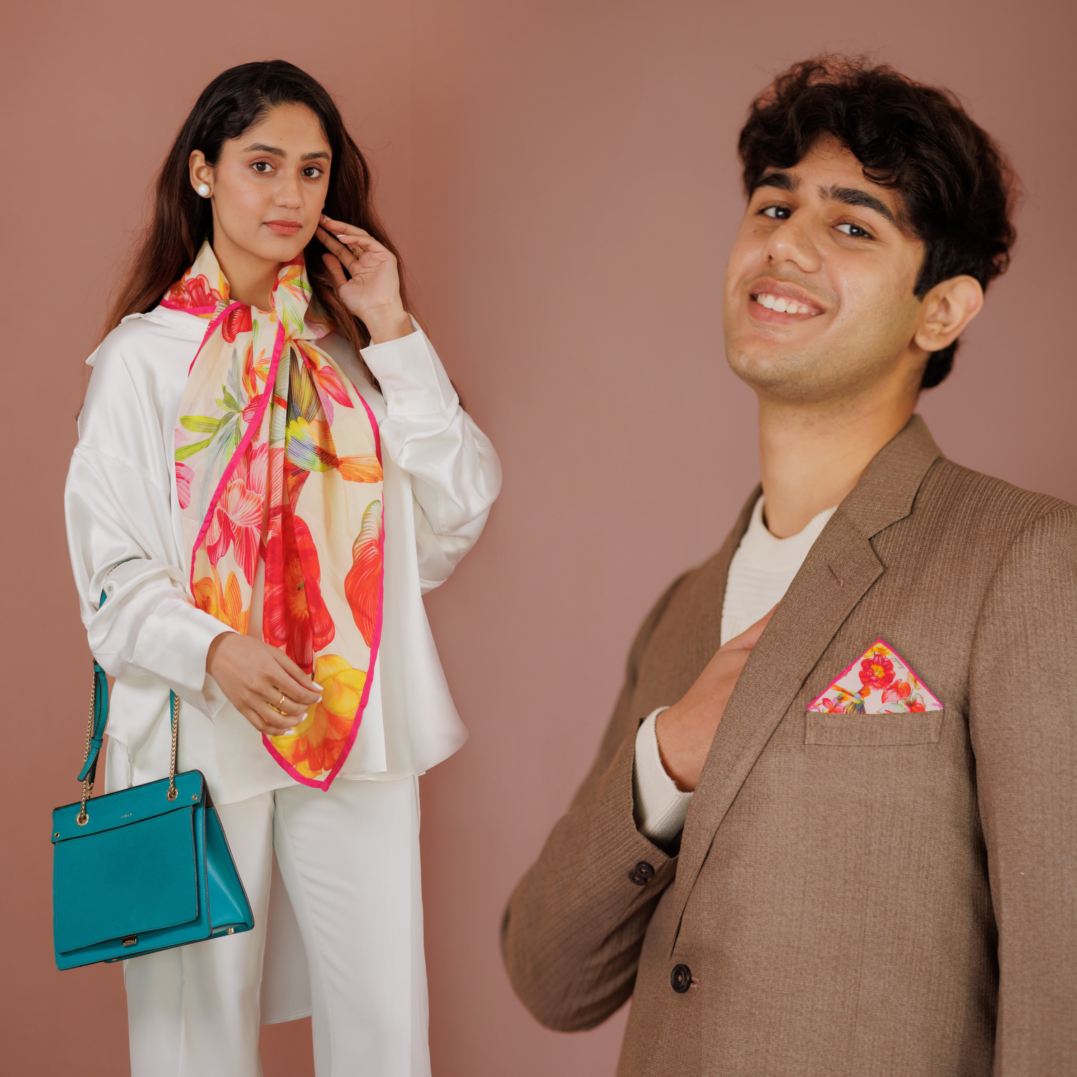 Birds Scarf and Pocket Square Combo Pack for Couples - Perfect Matching  Accessories – Ibaadat By Jasmine