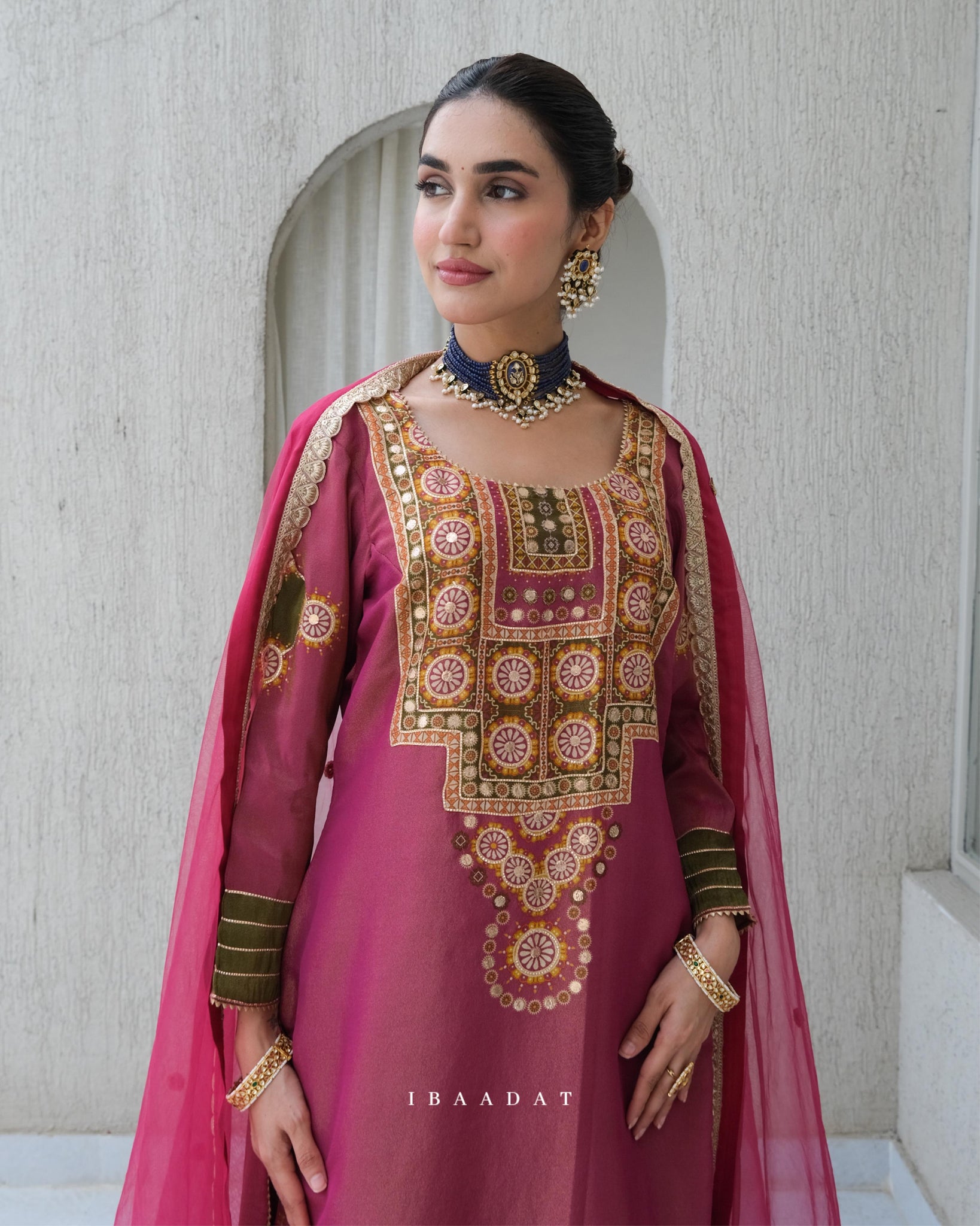 Designer embroidered tissue salwar suit for special occasions