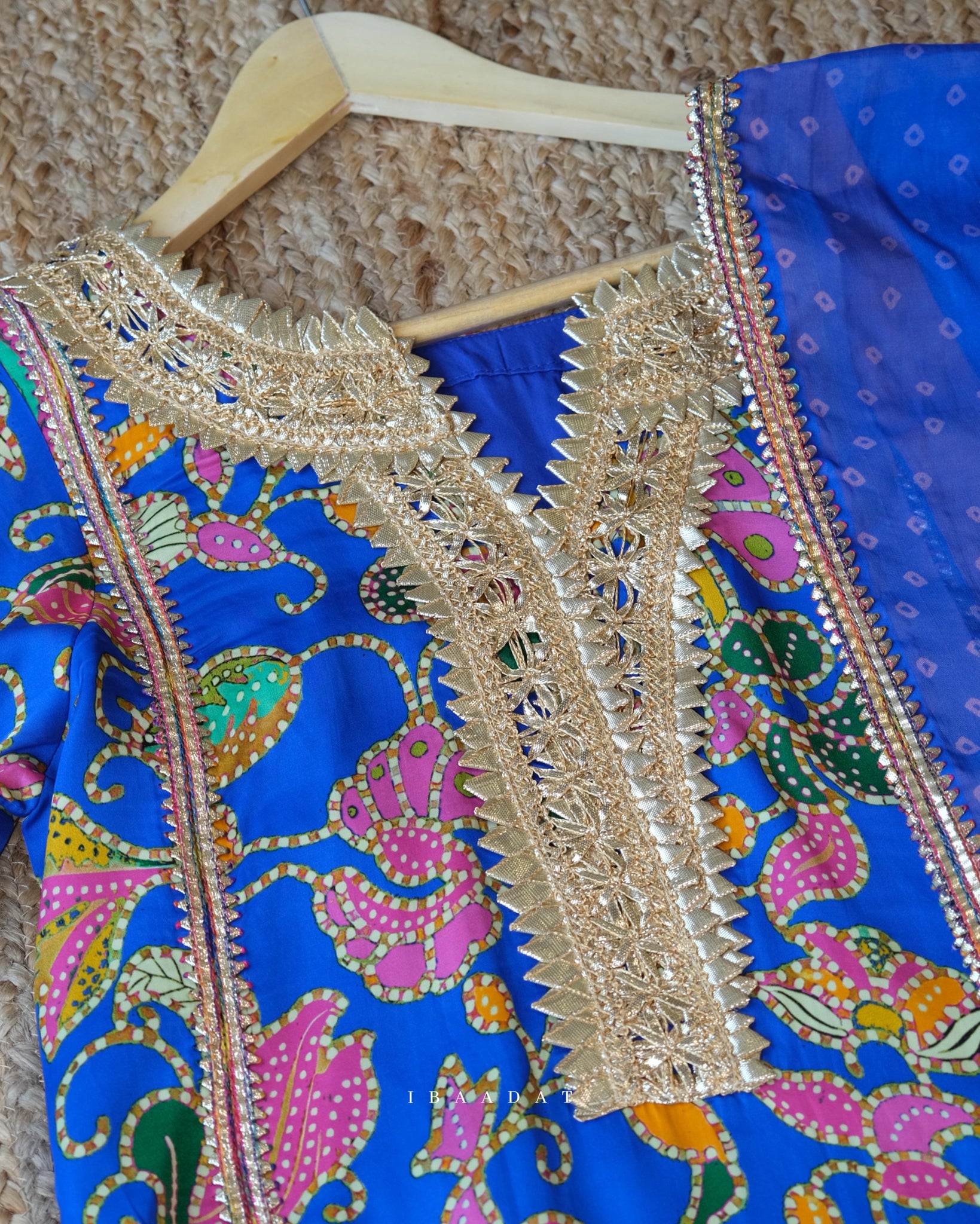 Elegant Blue Festive Salwar Suit with Gotta and Organza Detailing