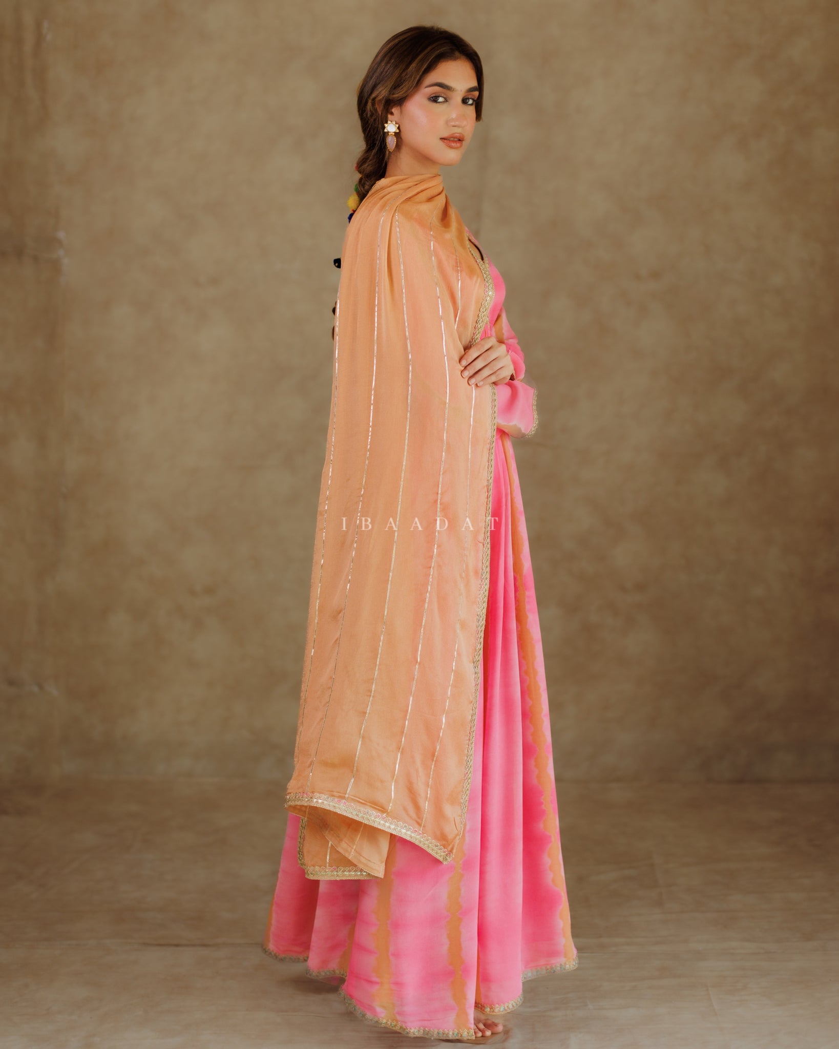 Elegant Pink Floor-Length Anarkali for Festive Wear