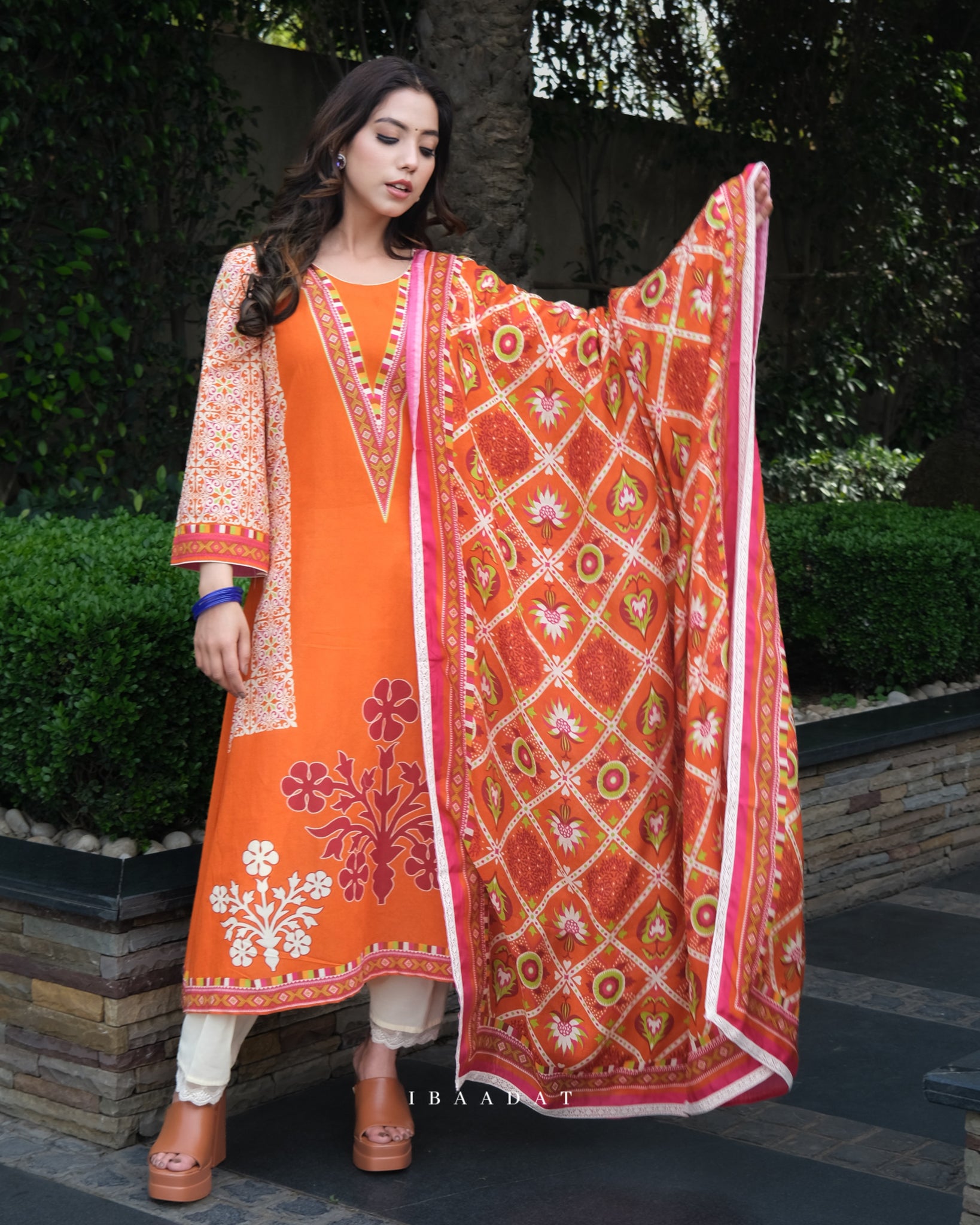 Mehakk Red & Orange Festive Salwar Suit for Women