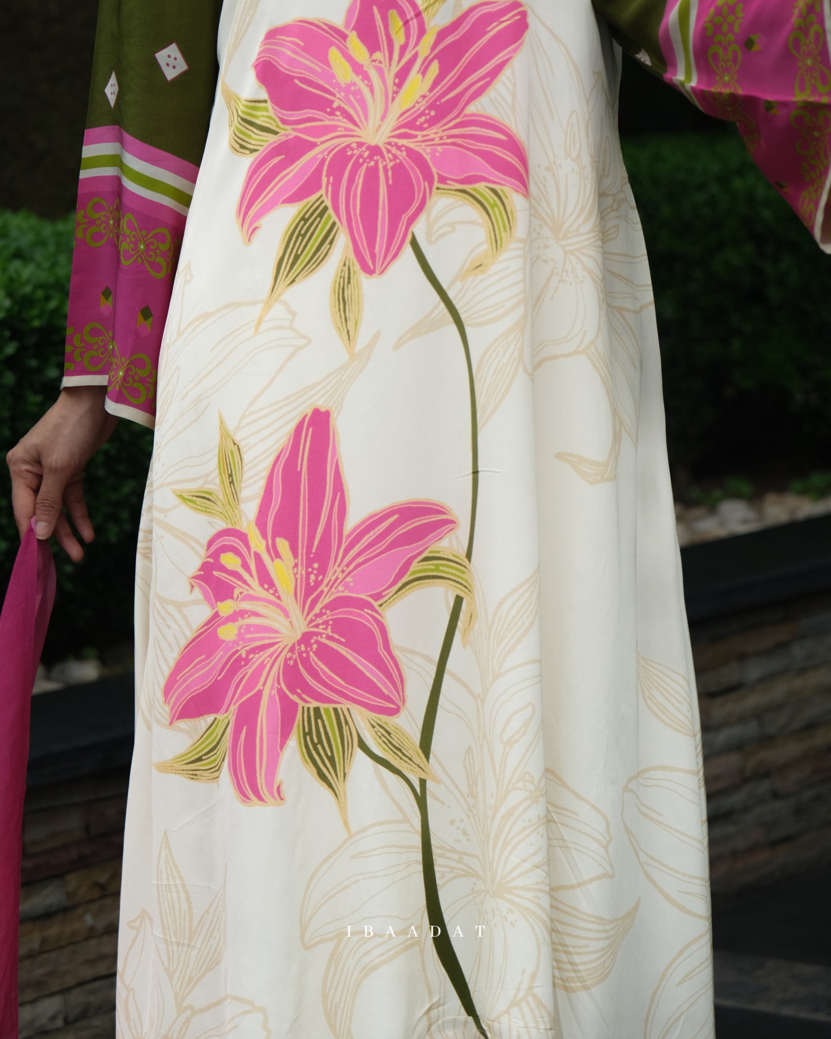 Off-white floral printed Punjabi suit for women