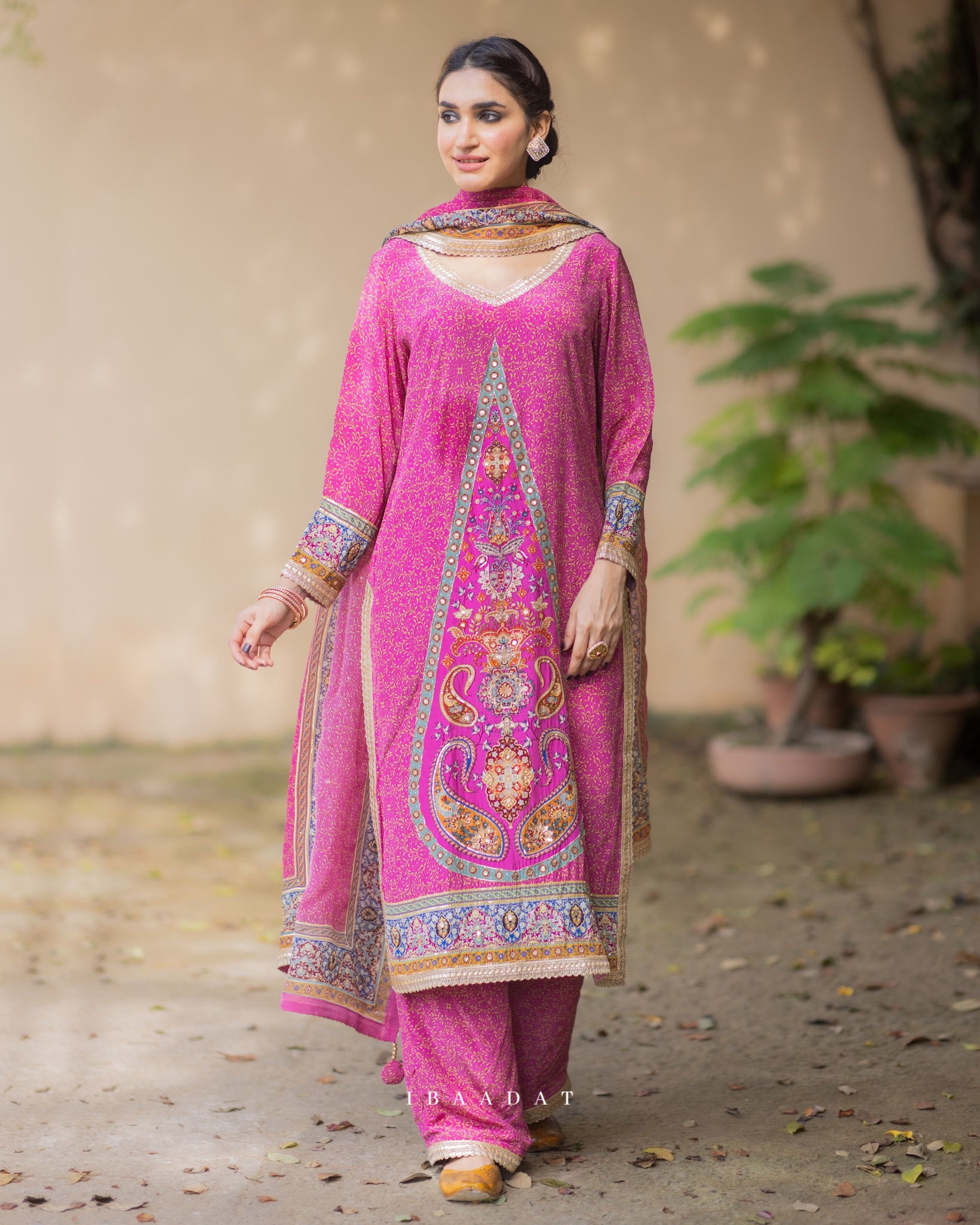 women's punjabi dress Designer SAHIBA Yellow or Green suit for wedding & celebration for women Ibaadat By Jasmine Full stich upto 44 with elastic Length Punjabi Suits Online For Women