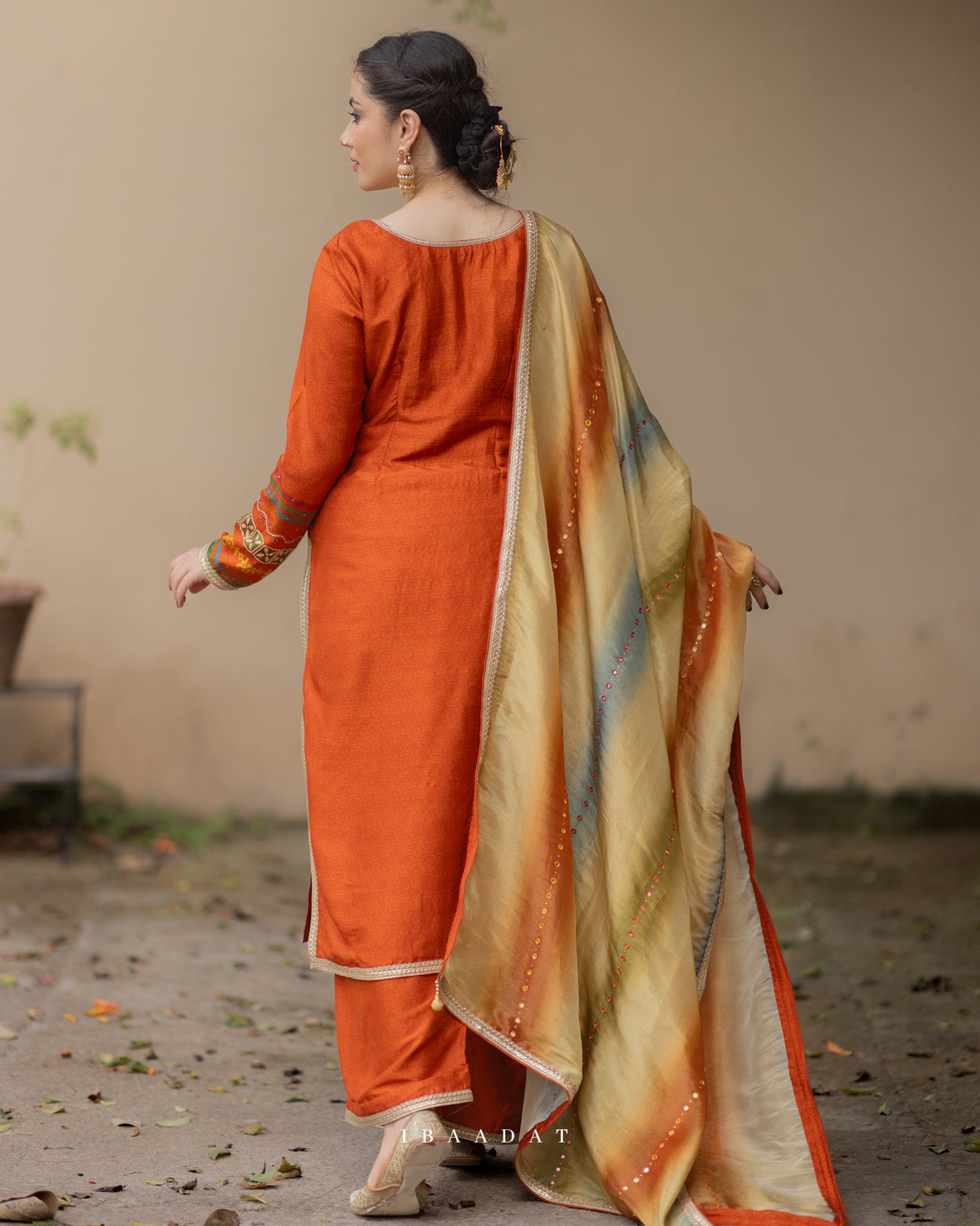 Rust premium silk salwar suit for wedding & festive wear