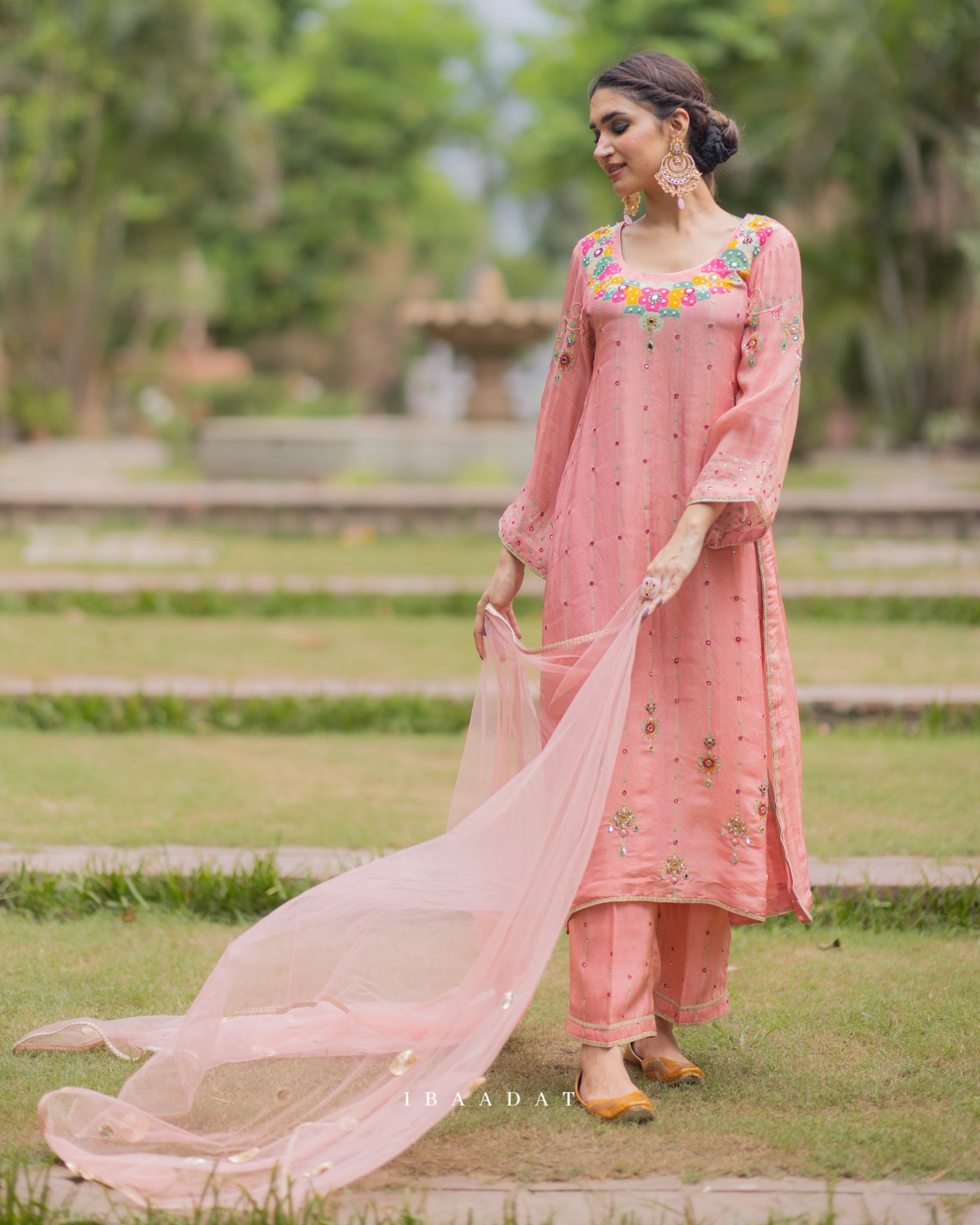 SAJDA pink party wear salwar suit for weddings and special events