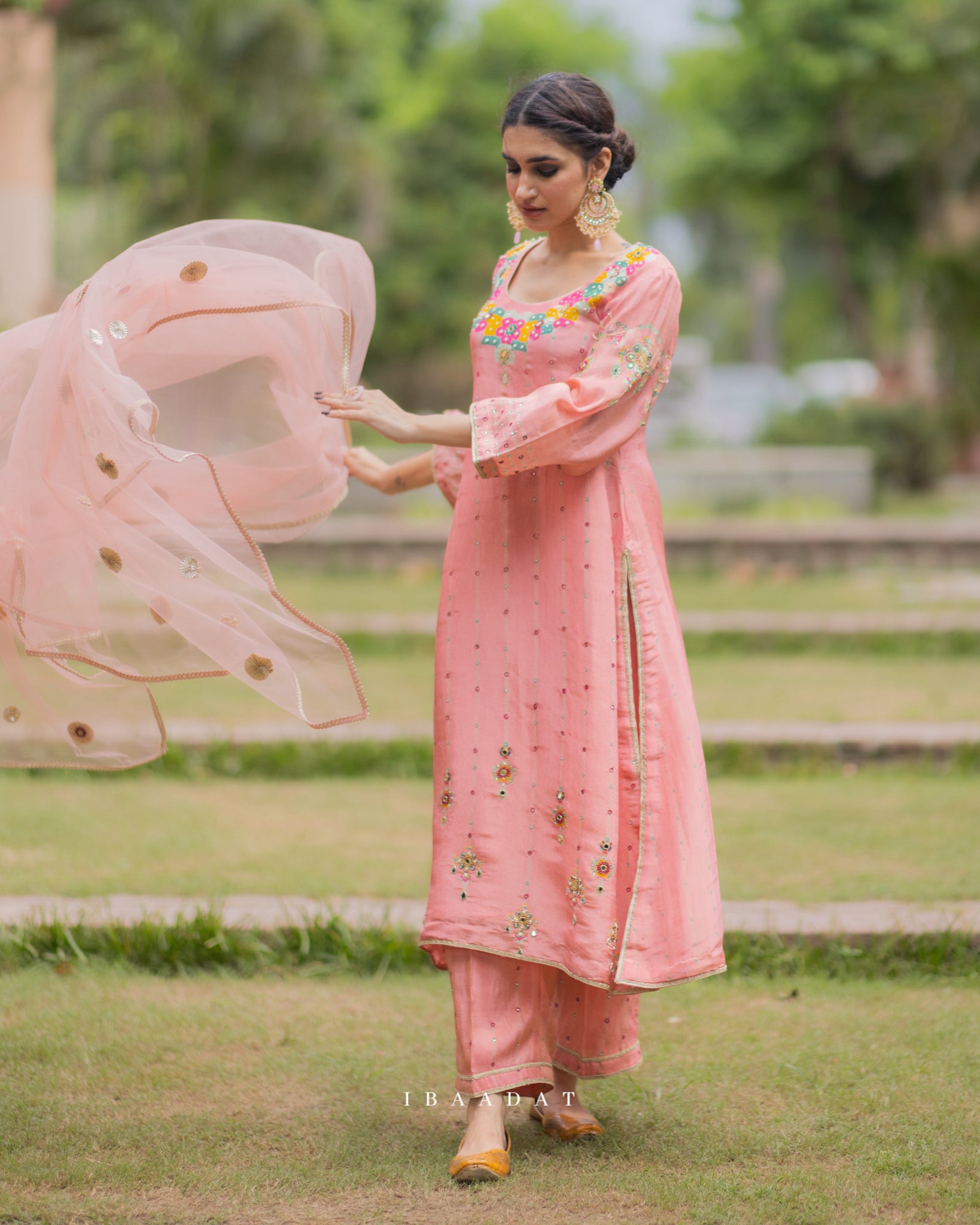 SAJDA pink premium printed party wear Punjabi salwar suit