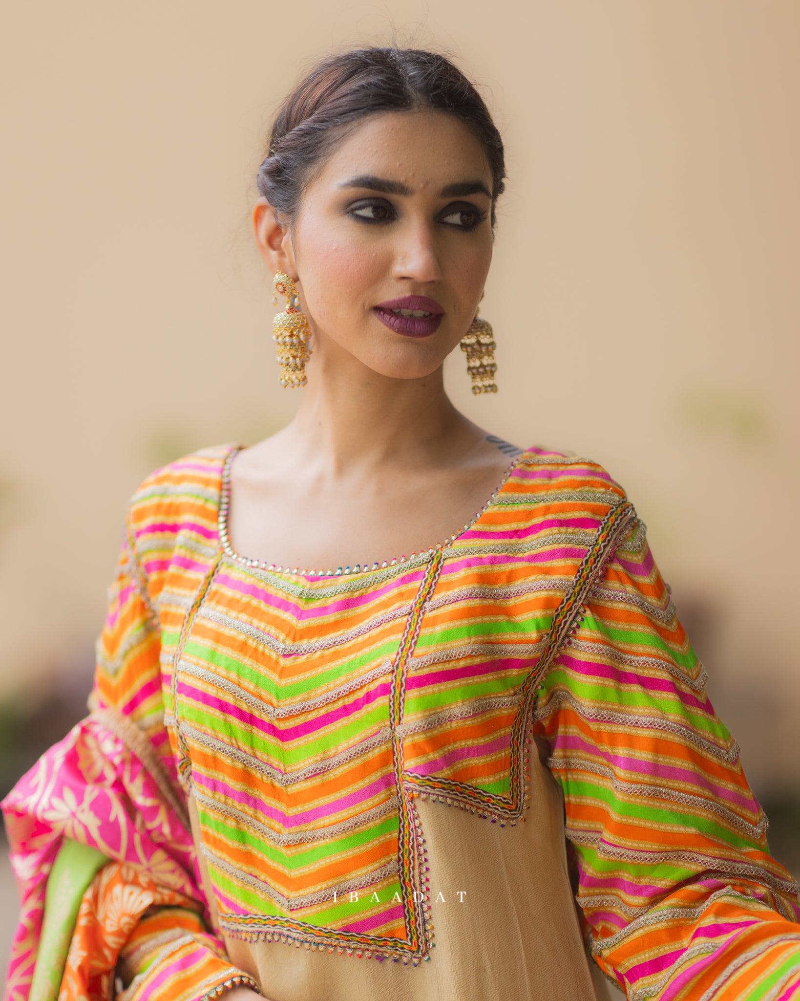 Stylish Punjabi salwar suit in gold for office wear