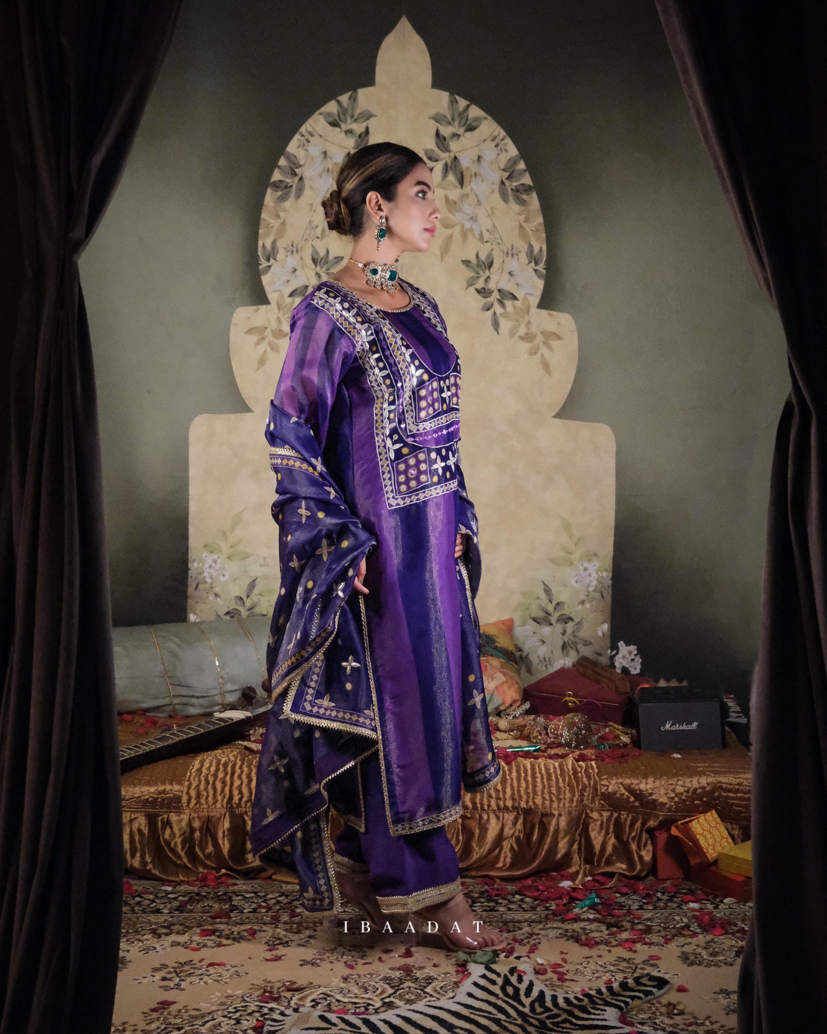 NAZAKKAT - Purple Tissue Pallazo Suit