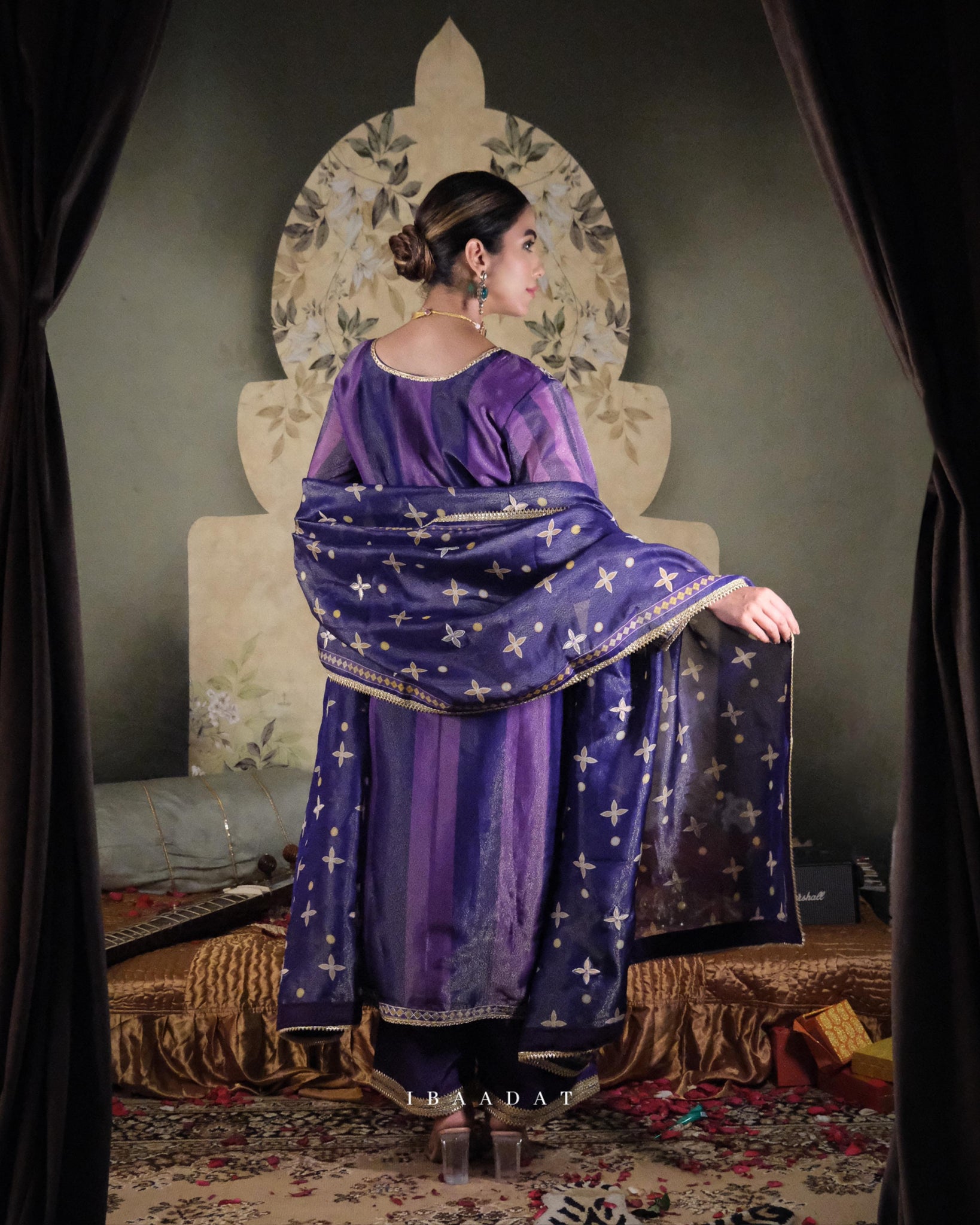 NAZAKKAT - Purple Tissue Pallazo Suit