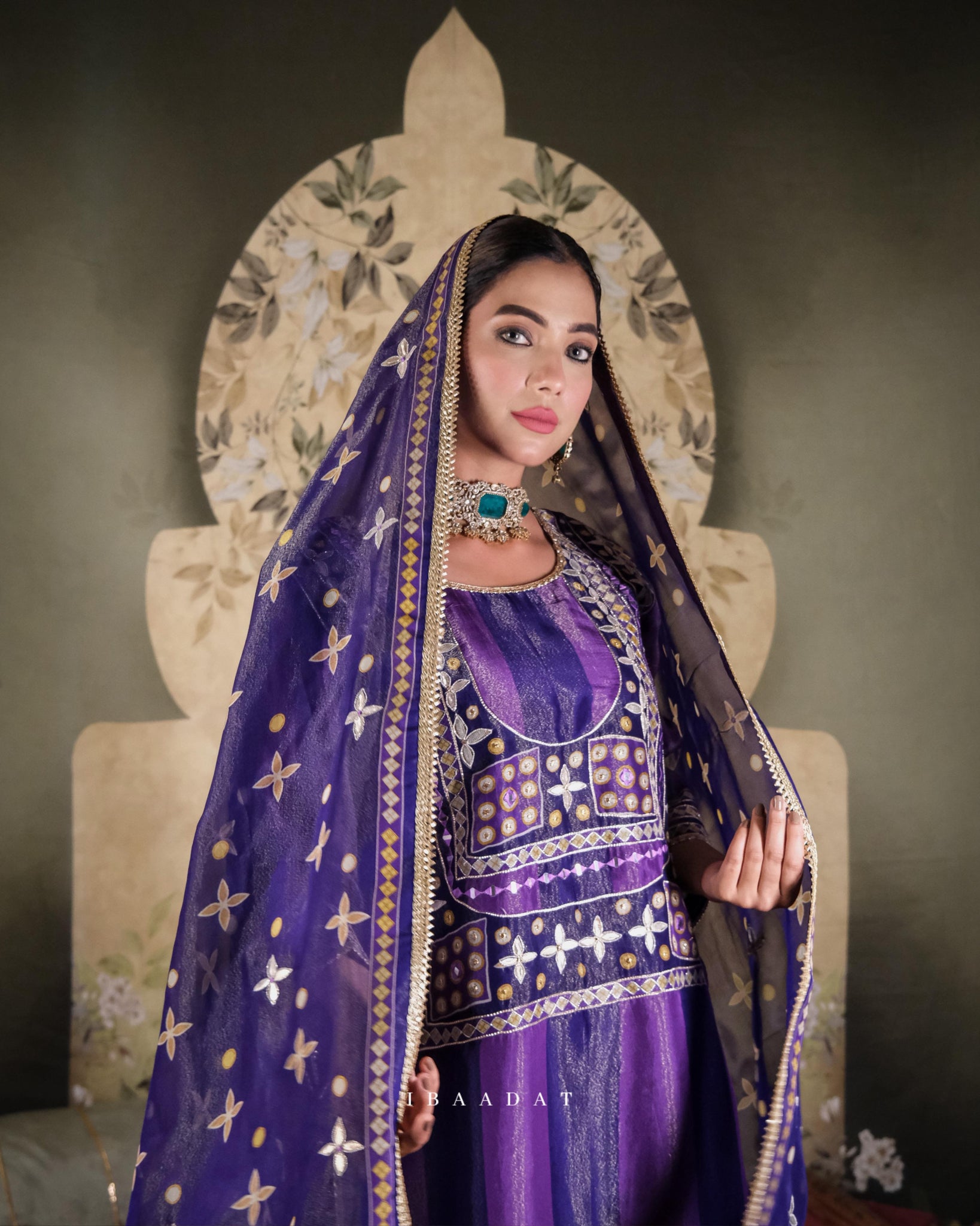 NAZAKKAT - Purple Tissue Pallazo Suit