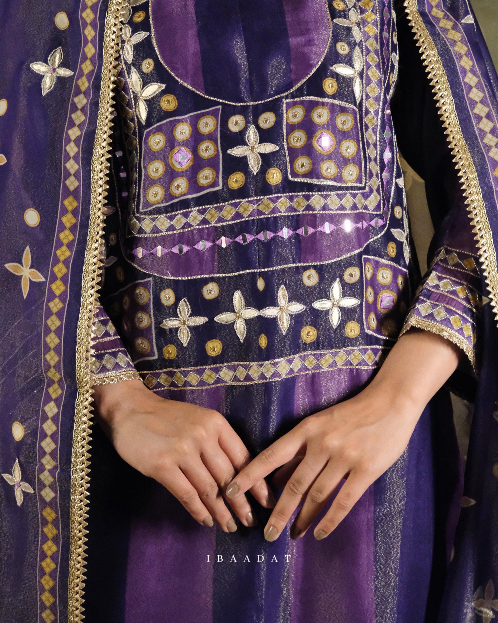 NAZAKKAT - Purple Tissue Pallazo Suit