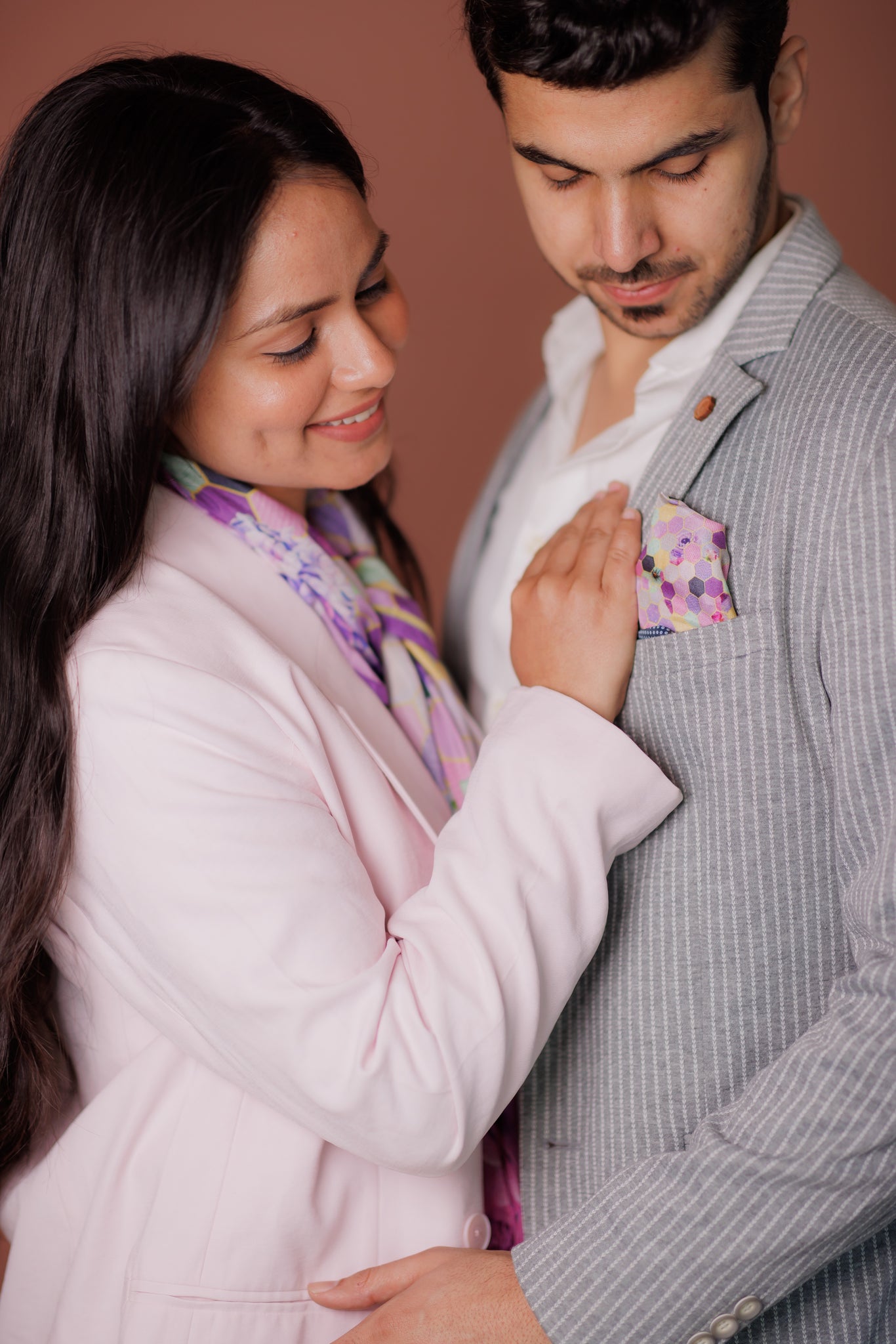 Lilac Affair - Pocket Square & Scarf Combo Pack for Couples
