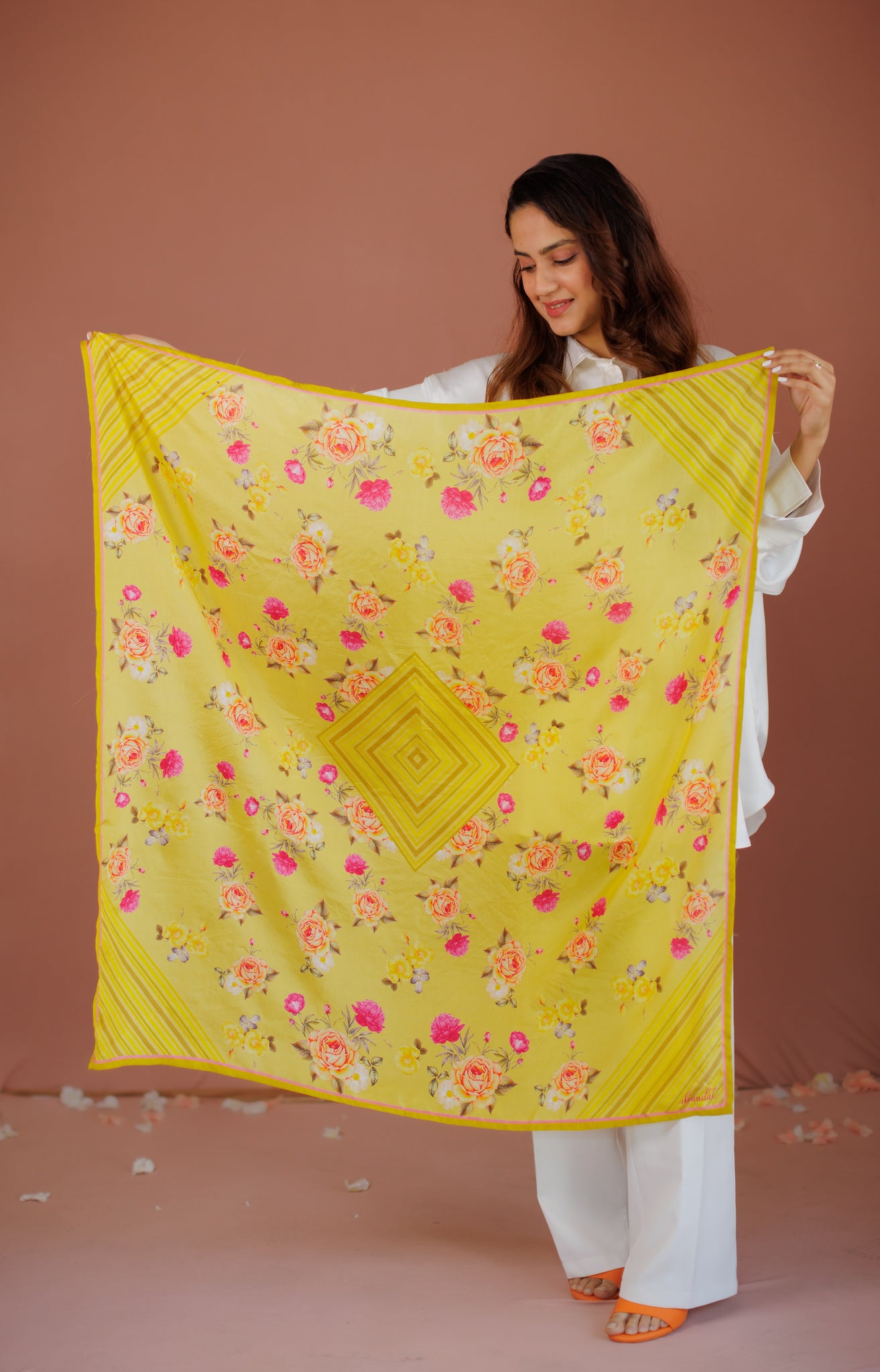 Pure Silk Flora Scarf for Women