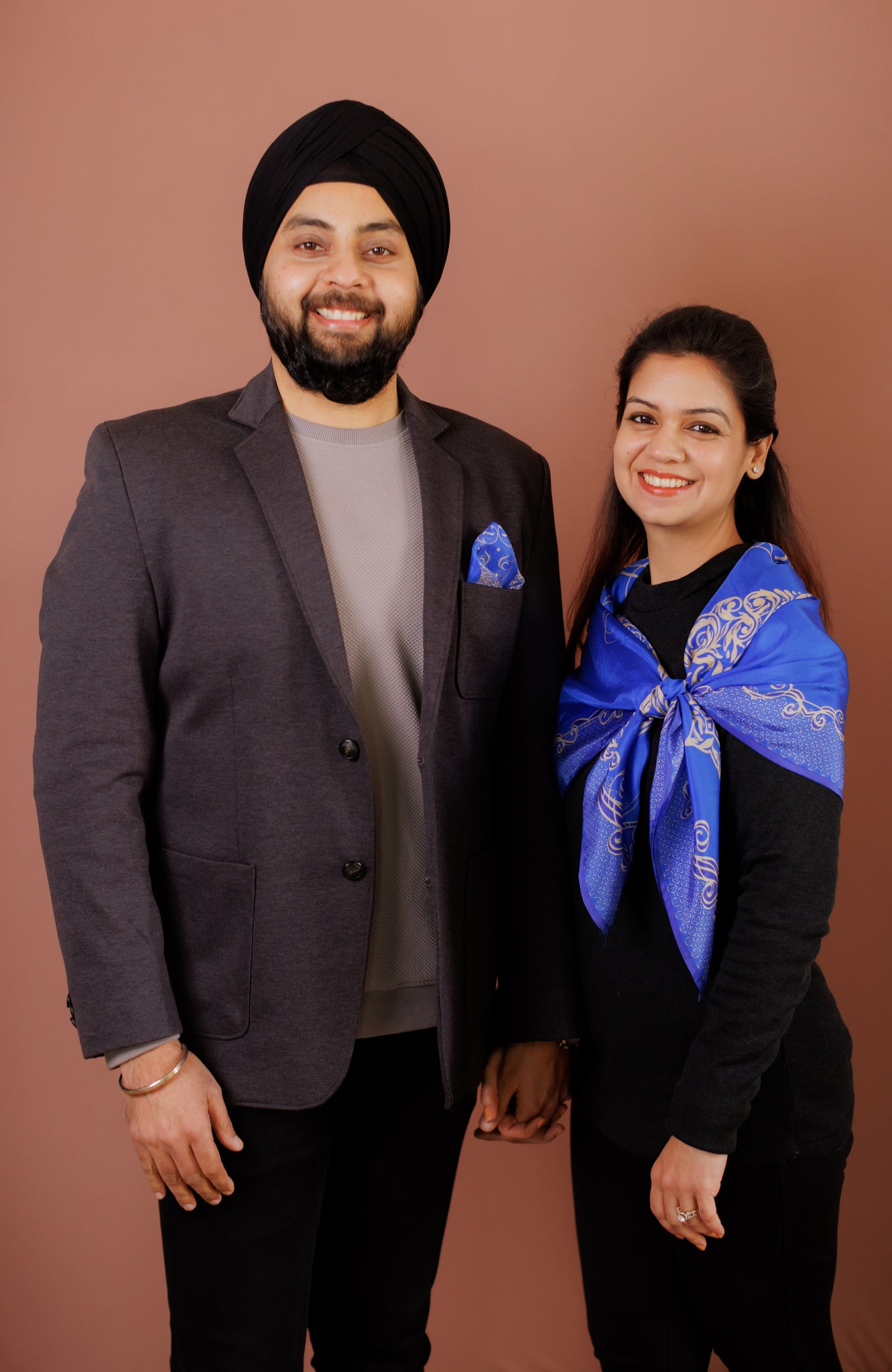 Royal Spade Pocket Square & Scarf for Couples - Combo Gift