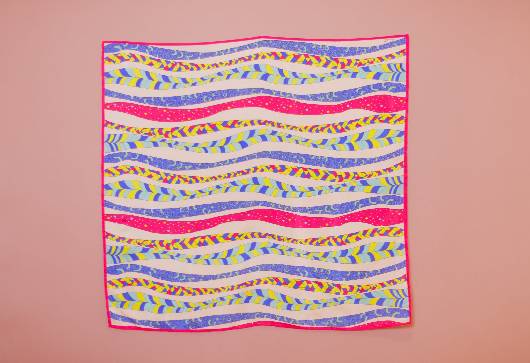 Neon Lines Pocket Square & Scarf Combo Pack for Couples