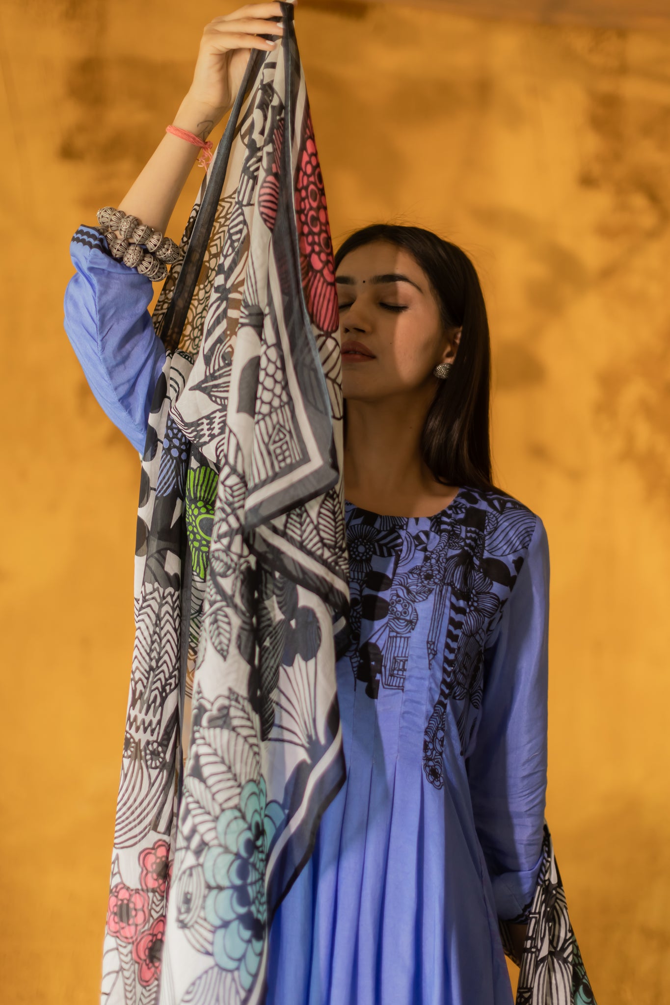 Blue Designer Monochrome Bloom Set Punjabi Suit