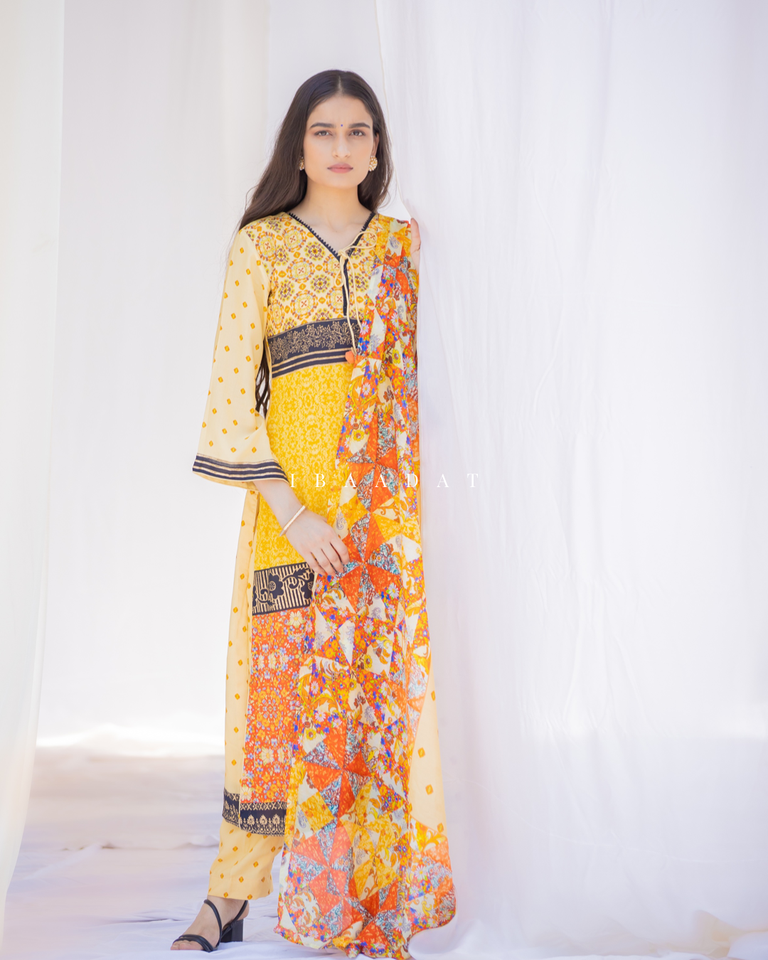 Designer Bahaar Set with printed Bemberg silk dupatta