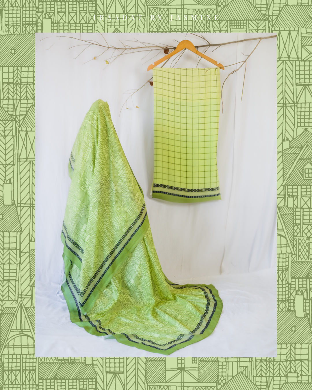 Designer Hut Set salwar suit in soothing green shade