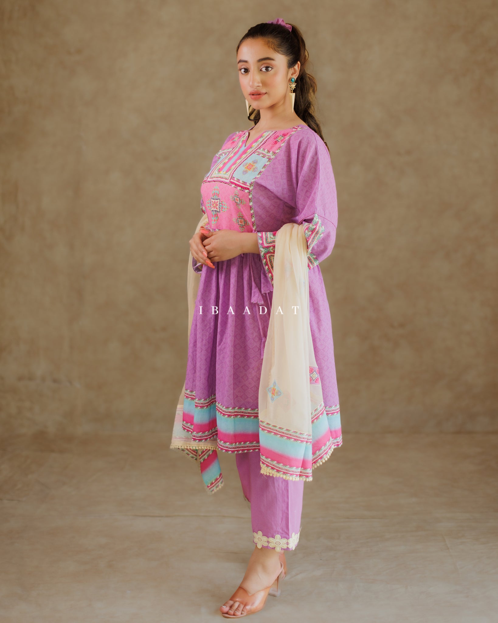 Designer Manchali purple printed salwar suit for women