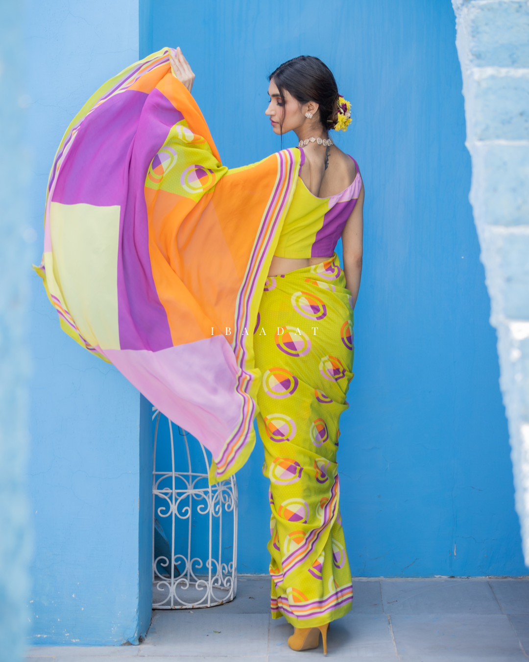 Designer Patakha Yellow Stylish Saree for Office Wear