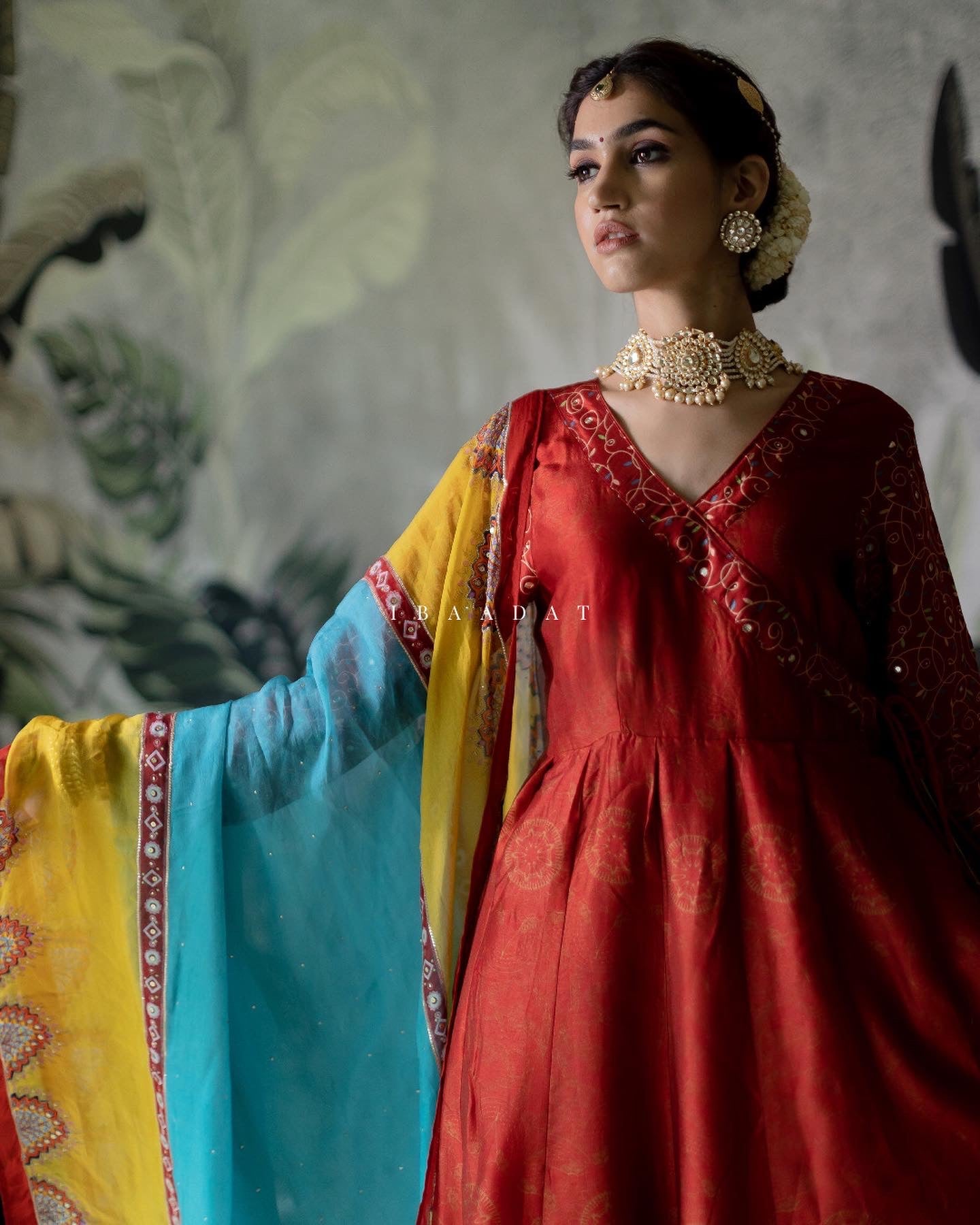 Designer Red Jalsa Set with Gotta Patti & Sequins