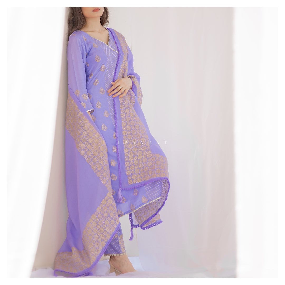 Designer Sehar Set formal office wear in viscose cotton