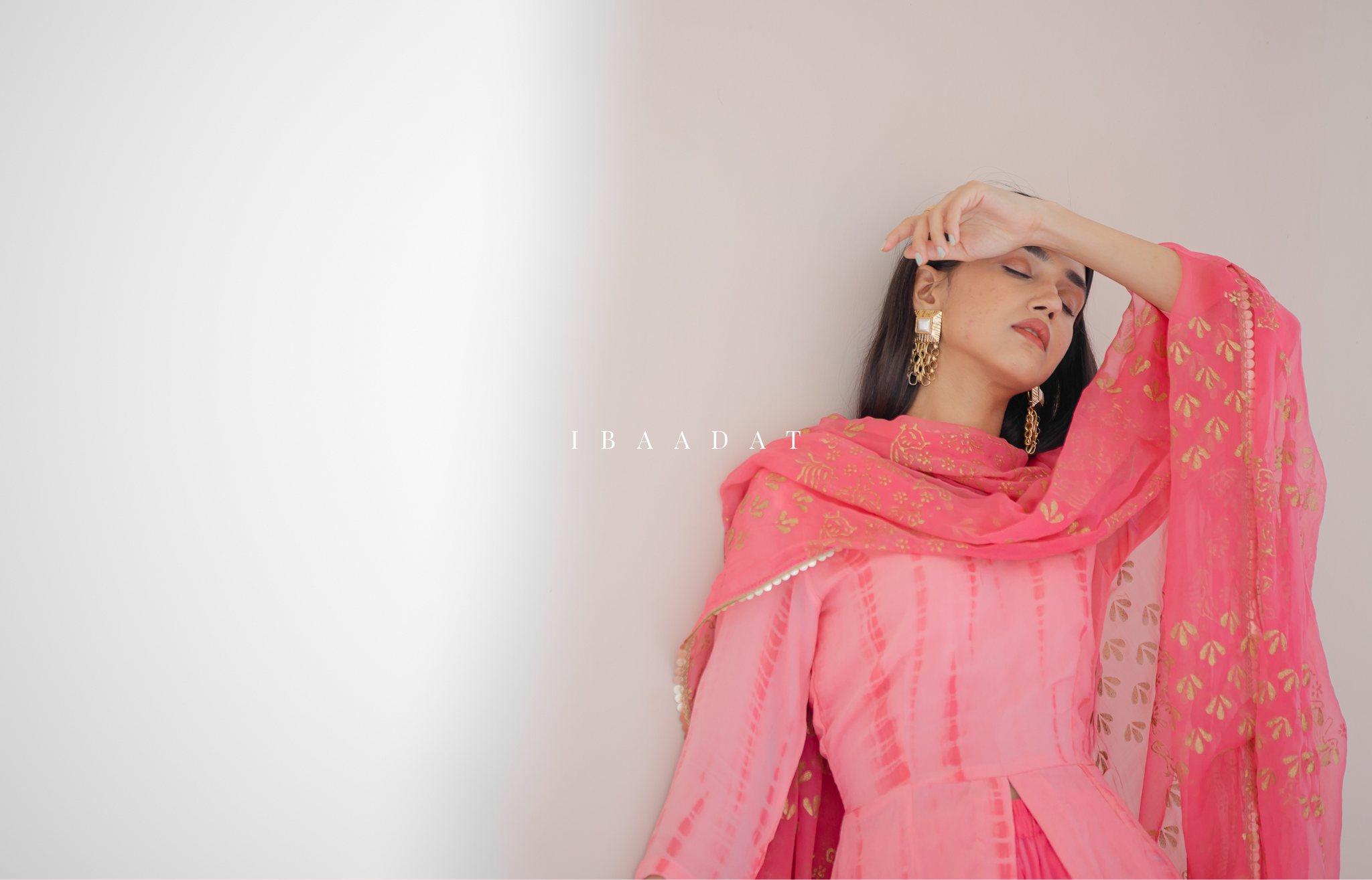 Designer tie dye pink Sharara Gharara set for women