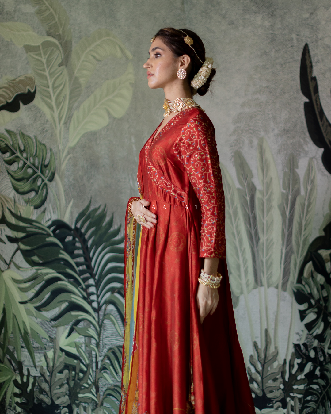 Elegant Red Jalsa Anarkali Set for Women