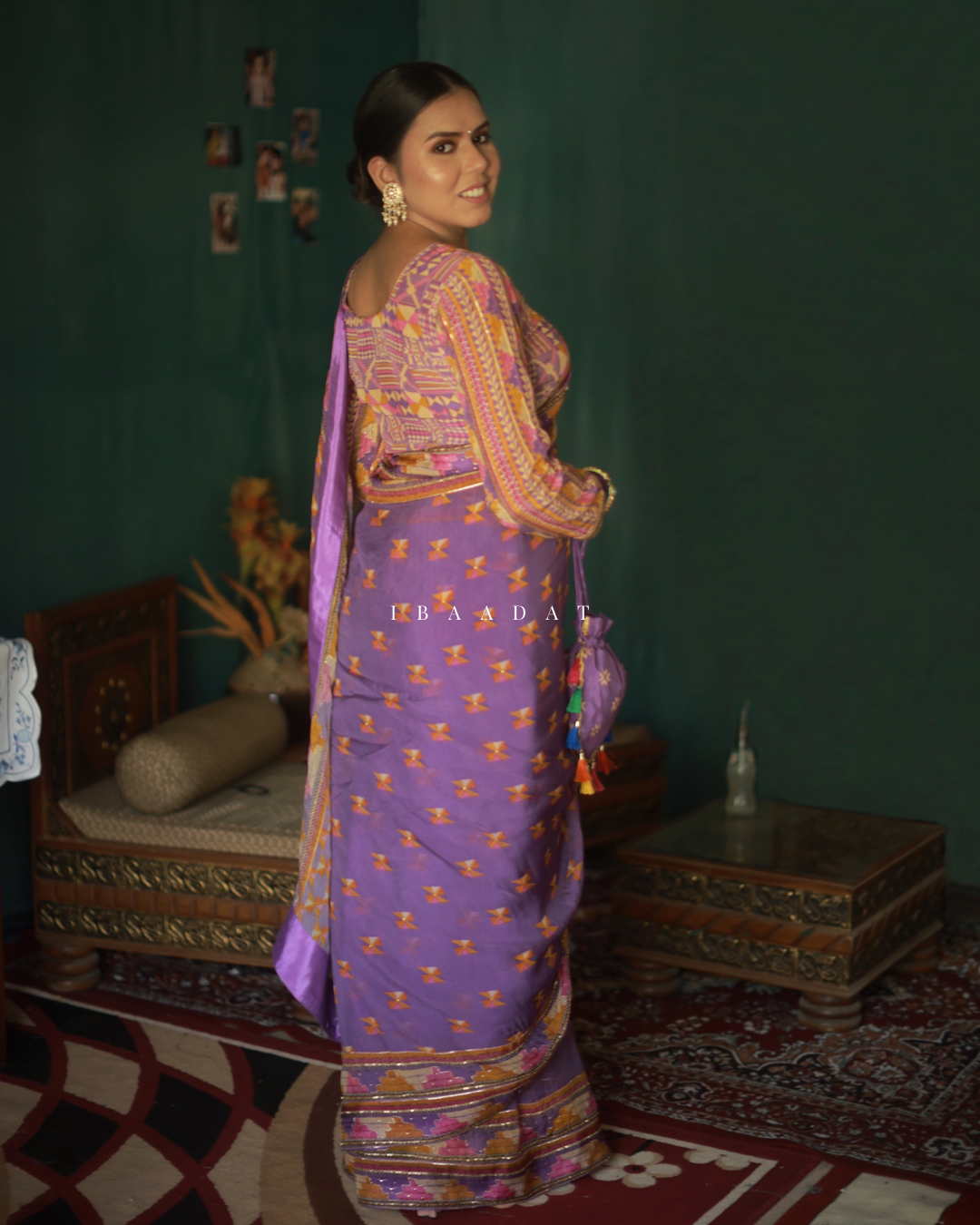 Elegant purple designer Ardab Mutiyar saree with embroidery