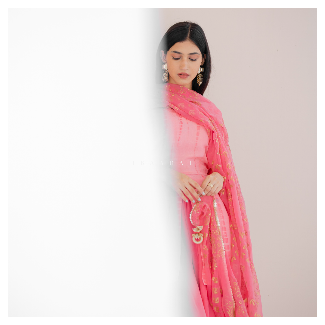 Ethnic pink party wear Sharara Gharara suit