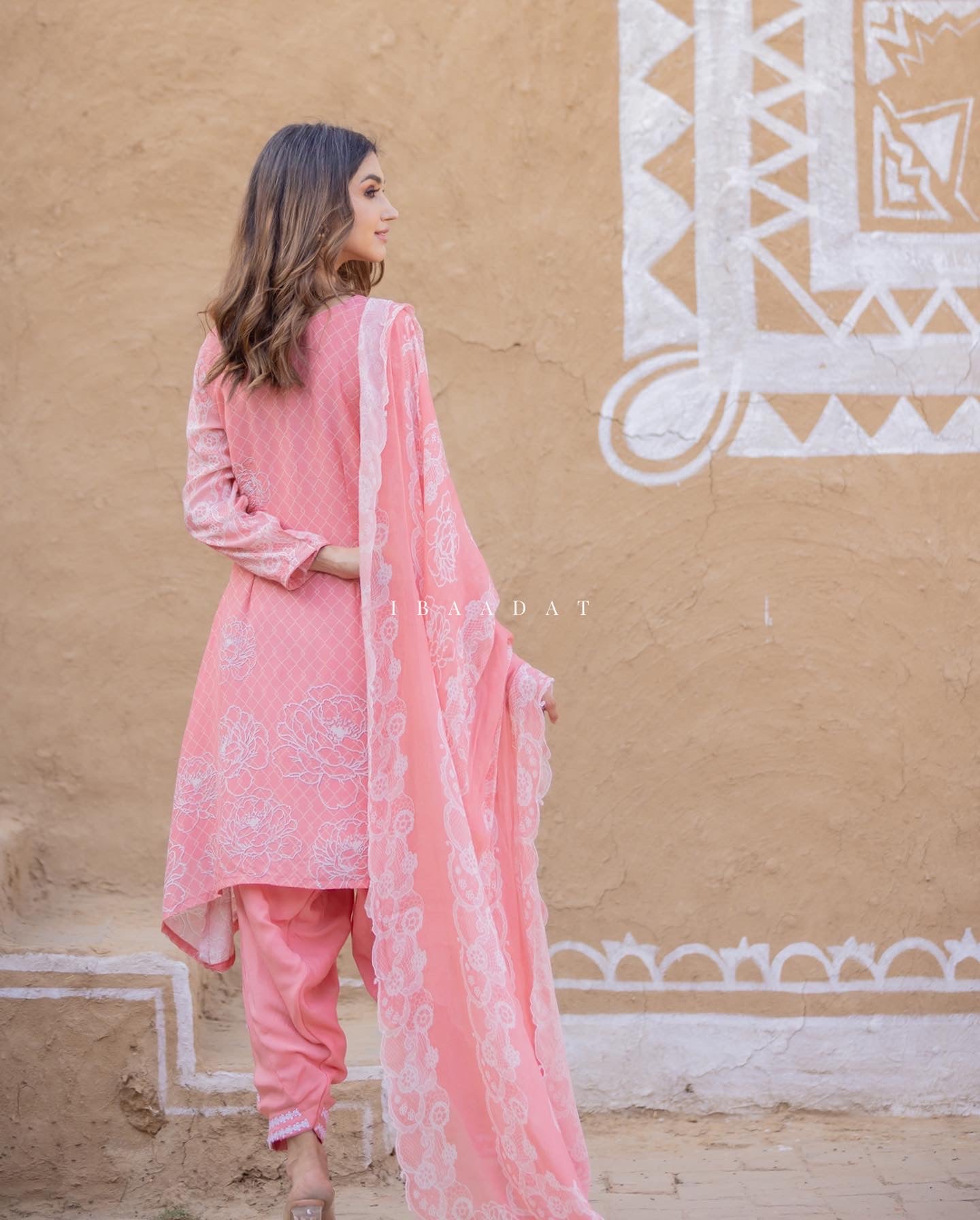 Gulbahar cotton Punjabi suit with chinnon dupatta