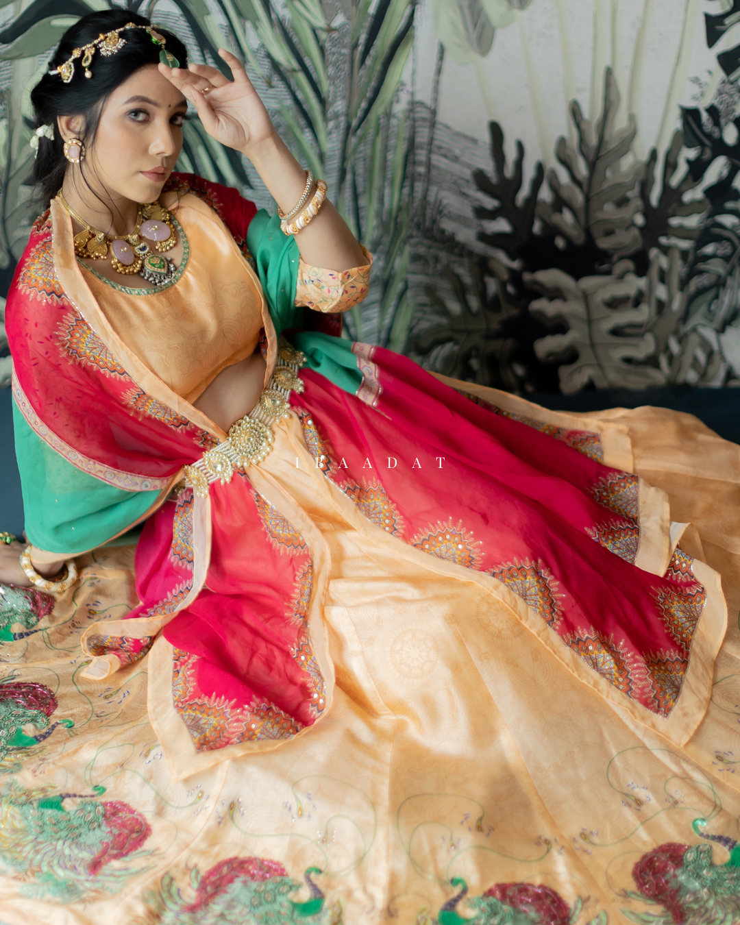 Peach Designer Jalsa Set for Festive Wear