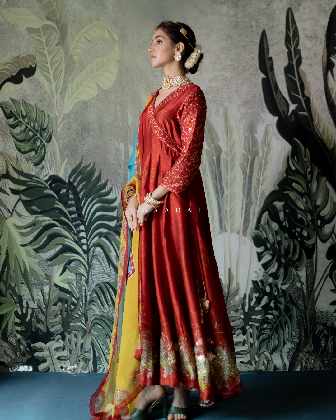 Red Raw Silk Jalsa Lehenga for Festive Occasions