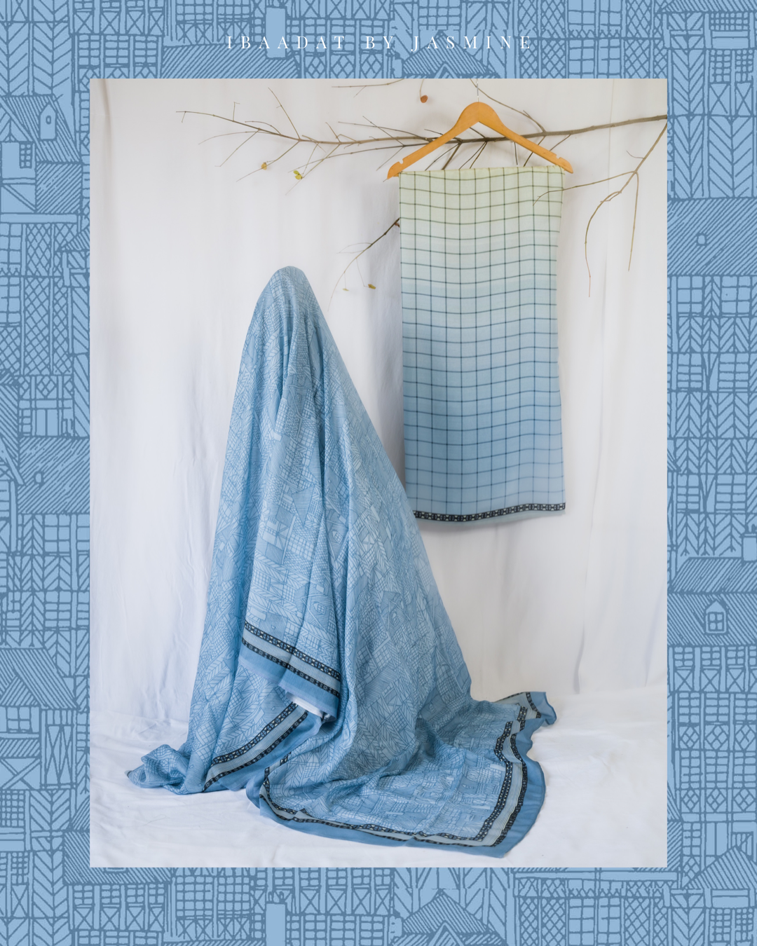 Traditional Hut Set salwar suit in ice blue for office wear