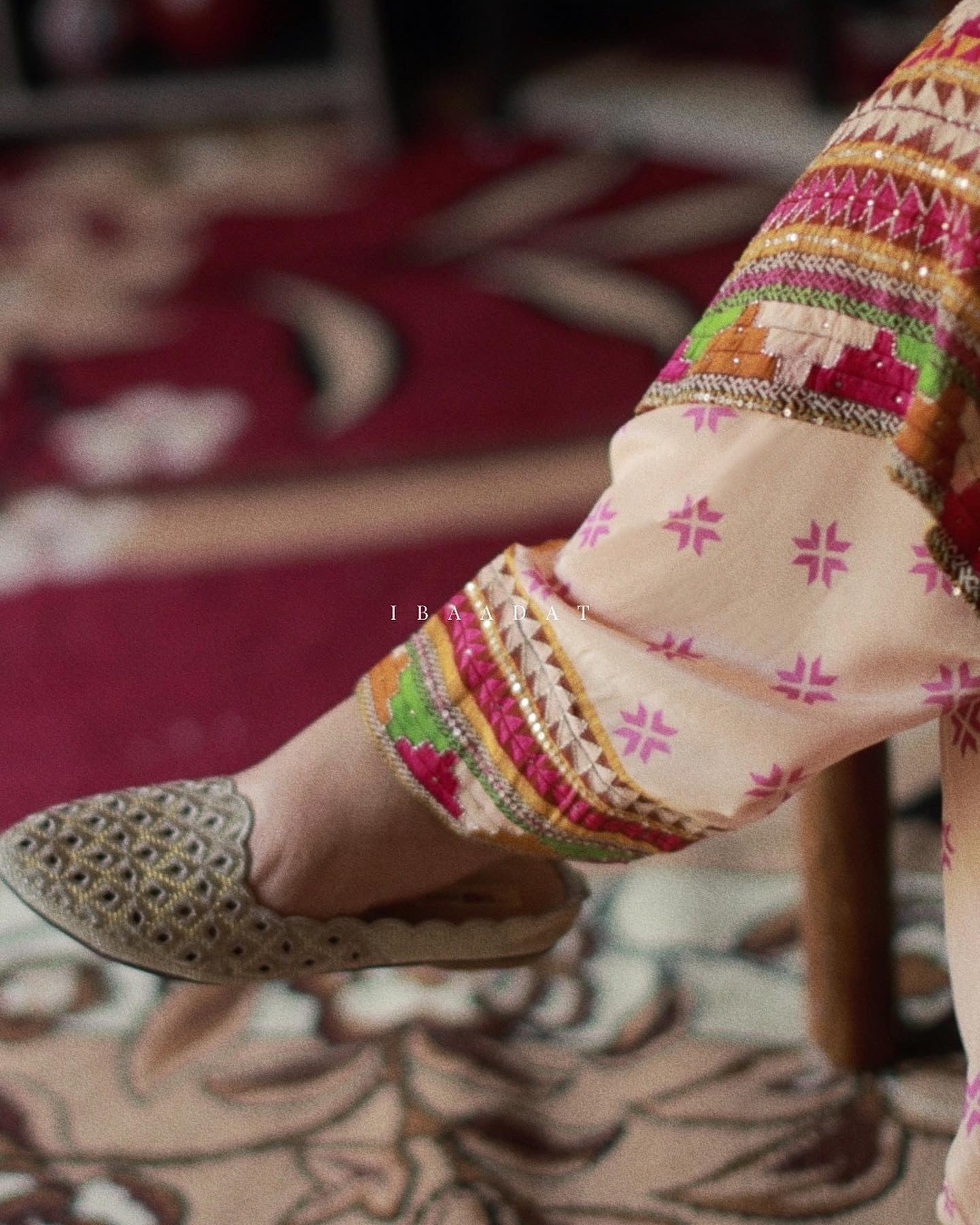 Traditional Phulkari Punjabi suit for festive wear