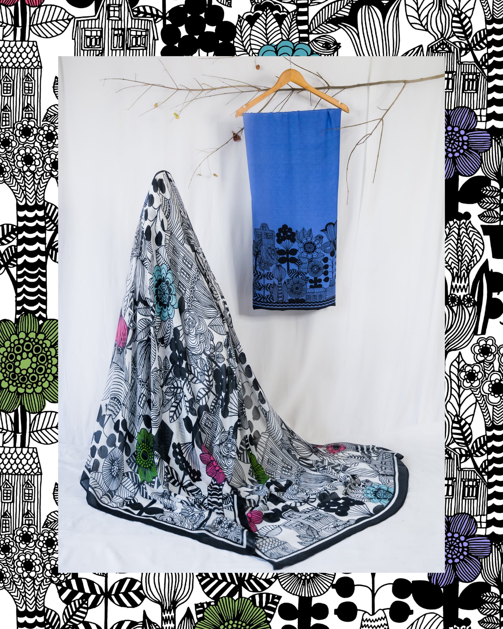 Trendy Blue Punjabi Suit for Women with Geometric Print